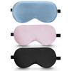 3 Pack Satin Fabric Eye Mask with Adjustable Strap, Imitation Silk Sleep mask, Eye Mask for Sleeping, Eye Sleep Shade Cover view 1