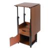 Modern Height Adjustable Overbed Table, Foldable Tiltable Desk with 4 Wheels and 2-Tier Bedside Cupboard, Bedside Tables for Bedrooms Dormitories Apartments (Black+ Oak Color) view 3