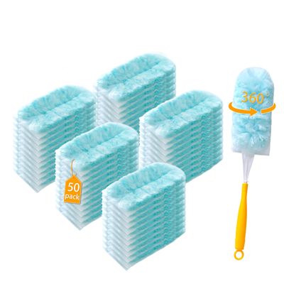 50 Count Duster Refills for Swiffer Dusters with 2 Handle, 360 Heavy Duty Duster for Swiffer Duster Refill,4X Microfibers Disposable Duster Refills Kit for Cleaning Home, Office, Corners, Blinds