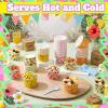 100 Pcs 9 oz Fruit Ice Cream Cups with Spoons Summer Treat Snack Bowls Hawaii Dessert Cups Strawberries Watermelon Pineapple Paper Soup Bowls for Sundae Frozen Yogurt Cold Food Party Favor Supplies view 4