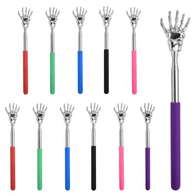INJOYTEC 12 PCS Extendable Back Scratchers Ghost Hand, Portable Extendable Back Scratcher Stainless Steel Telescoping Massage Tools, Halloween Goodie Bag Stuffers Gifts for Women Men Adults