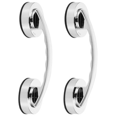 Abaodam 2Pcs Heavy Duty Suction Grab Bars for Bathtubs and Showers, No Drill Plastic Sucker Handles Strong Hold, Accessible Bathroom Safety Grab Bars for Seniors and Disabled
