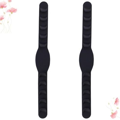 POPETPOP Ear Protective Mask Hooks Silicone Ear Saver Straps 5Pcs Set Black Flexible Rear Mask Hanging Hook
