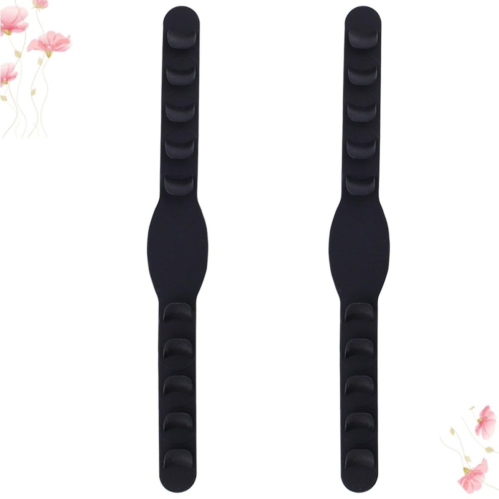POPETPOP Ear Protective Mask Hooks Silicone Ear Saver Straps 5Pcs Set Black Flexible Rear Mask Hanging Hook
