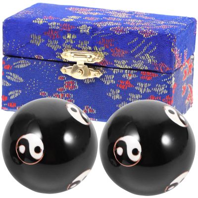 IWOWHERO Hand Rolling Massage Balls 2Pcs Metal Palm Exercise Fitness Massaging Balls for Hand Therapy and Stress Relief in Wellness and Relaxation Random Color Random Color