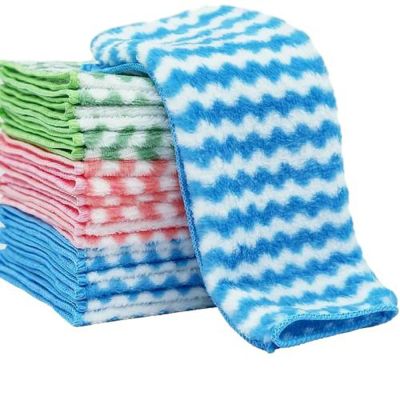 HUBGFEQ Soft Cleaning Cloth, Highly Absorbent, Reusable Kitchen Dishwashing Cloth, Household Wiping Towel-Random Colors-10Pcs