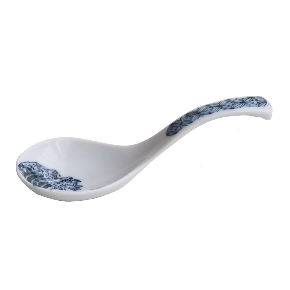 AWASAKA Shonzui SZ88-E02 Ramen Noodle, Porcelain, Japanese Dinnerware, Dyed Wave Fuji Made in Japan, Stylish, for Ramen, 6.7 x 2.2 x 1.4 inches (170 x 55 x 35 mm), 1.1 fl oz (30 cc)
