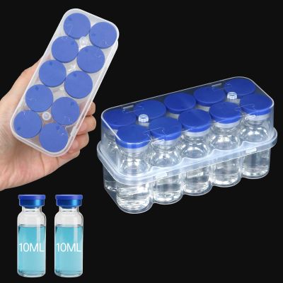 10ml Vial Peptide Storage Case 10-Slot Insulin & Peptide Organizer Bag for Fridge, Transparent Protector Box Holder for 1-3mL Glass Vials (Insulin, GLP-1, Peptides, Etc.) by WIBOND