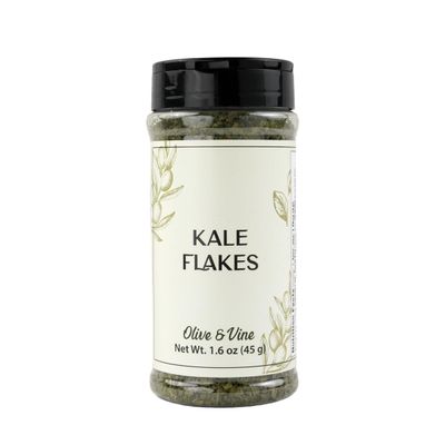 Olive & Vine Kale Flakes, Earthy Flavor, For Smoothies & Salads, Rich Tradition, Authentic Taste, For Global Recipes (1.6 Ounce)