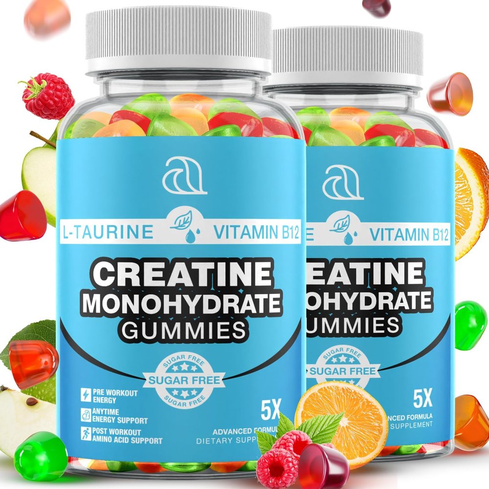 DRZIHOOCH Creatine Gummies for Women & Men - Creatine Monohydrate Gummies Tasty Chewable Supplement, Muscle Support & Energy Boost (2 Pack)