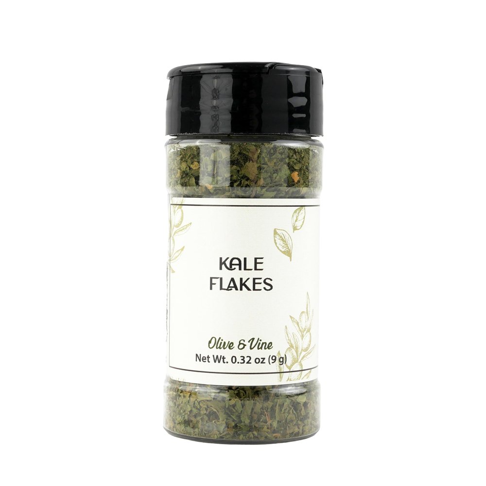 Olive & Vine Kale Flakes, Earthy Flavor, For Smoothies & Salads, Rich Tradition, Authentic Taste, For Global Recipes (0.32 Ounce)