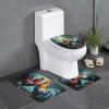 WHJSSF Cute Rooster Chickens Printed Bathroom Anti Slip Quick Drying Three Piece Set, Slip Quick Drying Durable Shower Bath mat view 1