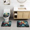 WHJSSF Cute Rooster Chickens Printed Bathroom Anti Slip Quick Drying Three Piece Set, Slip Quick Drying Durable Shower Bath mat view 2