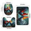 WHJSSF Cute Rooster Chickens Printed Bathroom Anti Slip Quick Drying Three Piece Set, Slip Quick Drying Durable Shower Bath mat view 3