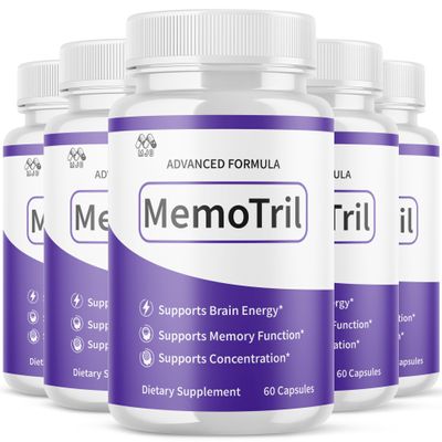 (5 Pack) Memotril Capsules, Official Memo Tril Supplement Pills with All Natural Ingredients, Advanced Memotril for Brain Health & Wellness Support with Premium Vitamins for Women & Men (300 Capsules)