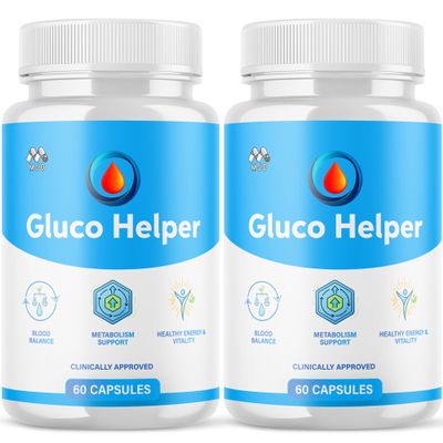 (2 Pack) Gluco Helper Capsules, Official GlucoHelper Blood Health Support Pills with All Natural Ingredients, Advanced Health & Wellness Support with Premium Vitamins for Women & Men (120 Capsules)