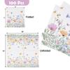 100 Count Wildflower Butterfly Floral Cocktail Napkins Spring Garden Paper Beverage Napkins for Parties Showers Events view 2
