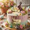 10 Pcs Easter Cake Toppers Bunny Egg Cupcake Decoration Gold Rabbit Dessert Happy Easter Spring Birthday Party Supplies view 3