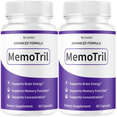 (2 Pack) Memotril Capsules - Official Memo Tril Advanced Brain Health Supplement Support Pills, All Natural Formula Memotril Vitamins For Overall Health & Wellness Reviews, 120 Capsules For 2 Months