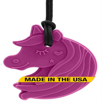 ARK Chewnicorn Sensory Chew Necklace, Chew Necklaces for Sensory Kids and Adults, Oral Fidget for Autism, ADHD, SPD, Anxiety, Medical-Grade Sensory Chew Necklace, Standard, Softest, Magenta