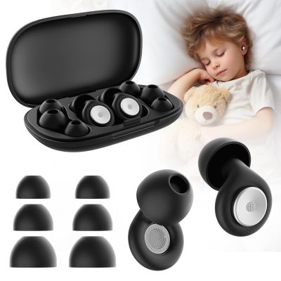 AOOJ 56dB Noise Canceling Earplgs for Sleeping, Pro Sleep Ear Plugs for Side Sleepers, Comfortable & Reusable, Block Snoring, Noise Reduction, Includes 3 Pairs (S/M/L) Black