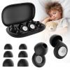AOOJ 56dB Noise Canceling Earplgs for Sleeping, Pro Sleep Ear Plugs for Side Sleepers, Comfortable & Reusable, Block Snoring, Noise Reduction, Includes 3 Pairs (S/M/L) Black view 1