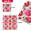 100 Count Spring Blush Peony Floral Cocktail Napkins, Paper Beverage Napkins for Parties, Bridal Showers, Garden Events view 2