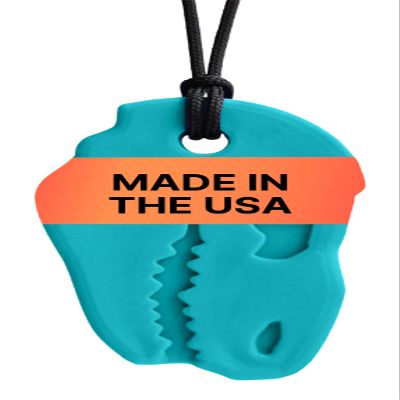 ARK Dino-Bite, Chew Necklaces for Sensory Kids and Adults, Oral Fidget for Autism, ADHD, SPD, Anxiety, Medical-Grade Sensory Chew Necklace, XT, Firm, Teal