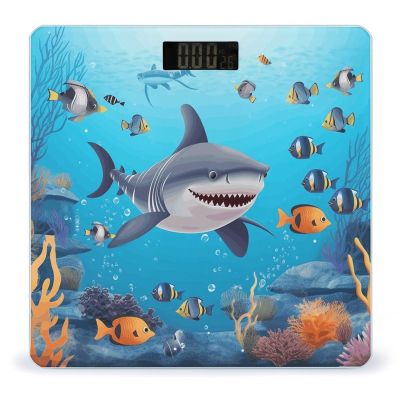 Fish Ocean Theme Scale for Body Weight Smart Scales Digital Bathroom Scale High Precision Weighing Scales with Large Display Weighing Machine for People