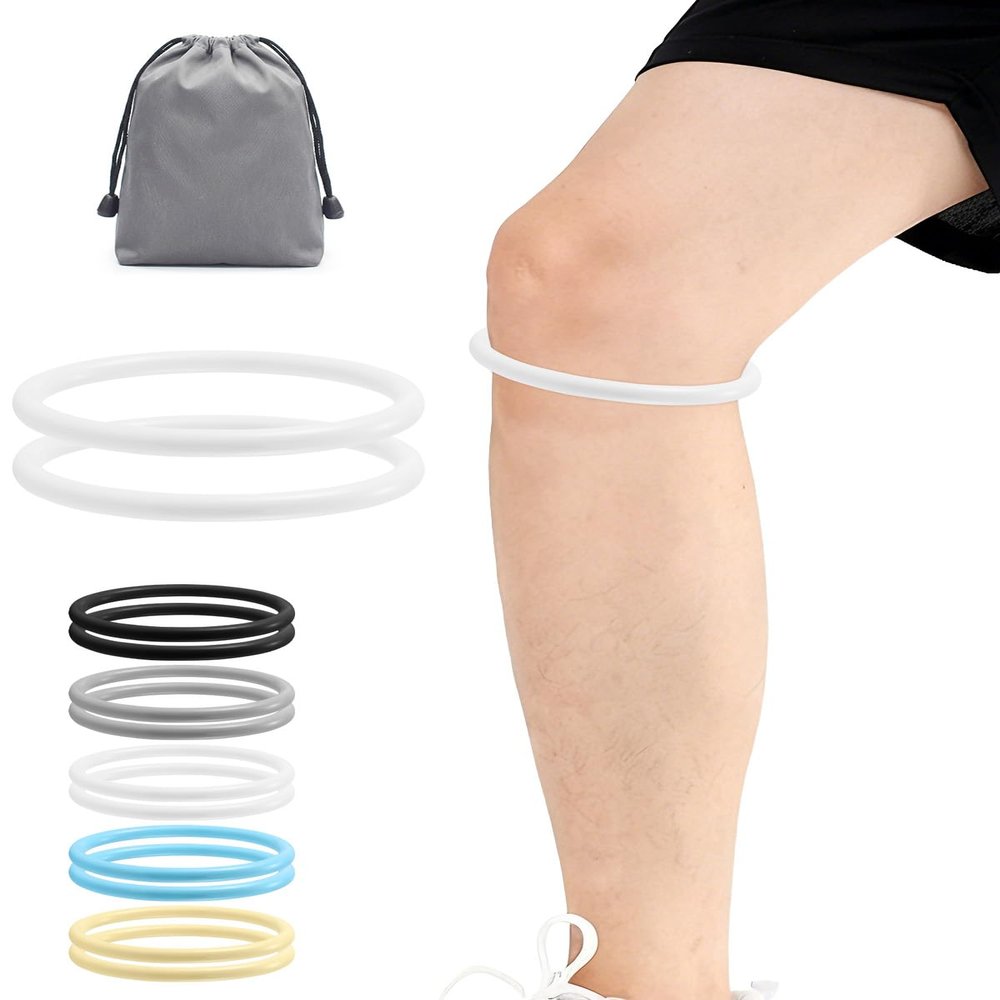 2PCS Patellar Tendon Support Strap for Knee Pain Relief, Patella Bands for Basketball, JumpersRunning, Soccer, Hiking,Flexible Silicone Patella Knee Bands for Men and Women, With Storage Bag (White)