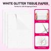 60 Sheets White Tissue Paper for Gift Bags, 27.5x19.7 inches White Glitter Sparkle Wrapping Paper for Valentine, Birthday and Holidays Wrap Craft Decorations view 3