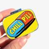1pc Square Pill Box, Mini 2 Compartment Medicine Pill Organizer, Household Portable Medicine Storage Box, Vitamins Fish Oil for Pockets Purses Travel Unique Gift (Yellow chill Pill) view 1
