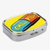 1pc Square Pill Box, Mini 2 Compartment Medicine Pill Organizer, Household Portable Medicine Storage Box, Vitamins Fish Oil for Pockets Purses Travel Unique Gift (Yellow chill Pill) view 2