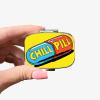 1pc Square Pill Box, Mini 2 Compartment Medicine Pill Organizer, Household Portable Medicine Storage Box, Vitamins Fish Oil for Pockets Purses Travel Unique Gift (Yellow chill Pill) view 3