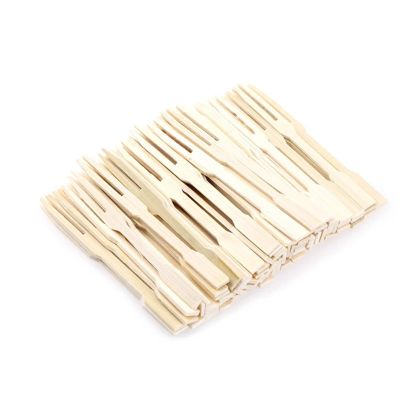 Mini Bamboo Forks 500 PCS Bamboo Disposable Wooden Fruit Fork Dessert Cocktail Set Party Home Household Decor Tableware Supplies