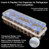 24-Slot Vial Holder for Fridge Stackable Peptide Storage Case Space-Saving Vial Protector Cooler Travel Organizer Transparent Box for 1-3mL Vials Refrigerator Care Solution view 3