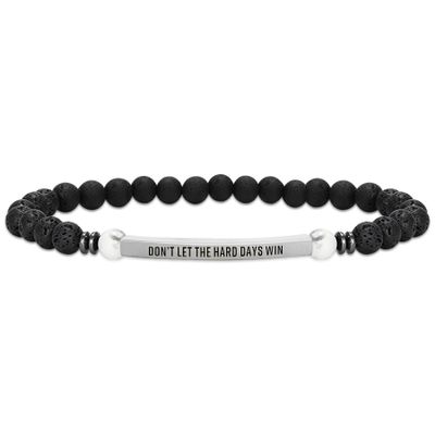 INSYOHO Dont Let the Hard Days Win Bracelet Inspirational Healing Crystal Bracelet for Women & Men, Volcanic rock Beaded Adjustable, Motivational Gift for Stress Relief & Positivity