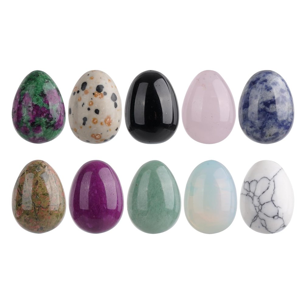 jiebor 10 PCS Easter Crystals Decorative Egg Ornaments Bulk for Vase Basket Filler Home Decor Gift