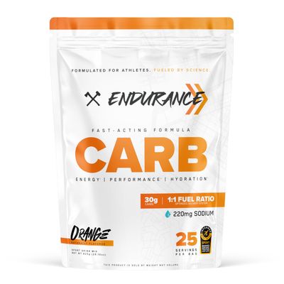 Axe & Sledge Endurance Carb Powder Sports Drink Mix for Endurance Athletes Fast-Absorbing 1:1 Carbohydrate Fuel, 30g Carbs, 220mg Sodium, Orange Flavor, 25 Servings