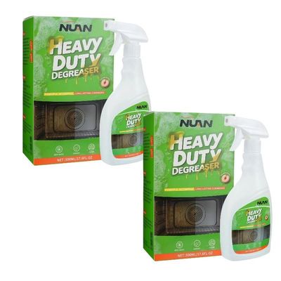 NUAN 2 Pack Kitchen Degreaser Cleaner, 500 ml Heavy Duty Grease Remover Spray for Stove, Range Hood, Cooktop & Kitchen Surface
