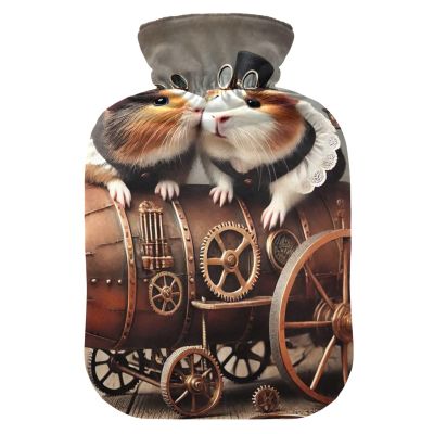 Hot Water Bottle with Soft Cover Feet and Bed Warmer Hamster Guinea Pig Warm Water Heat Bottles for Menstrual Cramps Pain Relief Medium