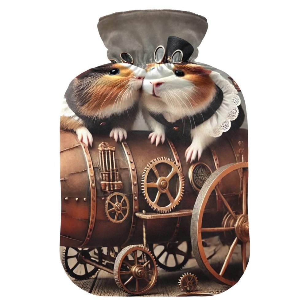 Hot Water Bottle with Soft Cover Feet and Bed Warmer Hamster Guinea Pig Warm Water Heat Bottles for Menstrual Cramps Pain Relief Medium