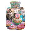 Hot Water Bottle with Soft Cover Bed Hand Feet Warmer Winter Gift Cute Cats with Donuts Hot Water Bag for Menstrual Cramps Small view 1