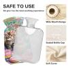 Hot Water Bottle with Soft Cover Bed Hand Feet Warmer Winter Gift Cute Cats with Donuts Hot Water Bag for Menstrual Cramps Small view 4
