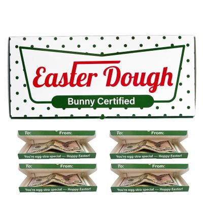 4 Pack Easter Dough Bunny Certified Gift Box Fun Easter Basket Stuffer, Holiday Treat Holder, Cute Money Box for Family, Friends & Classroom Exchanges