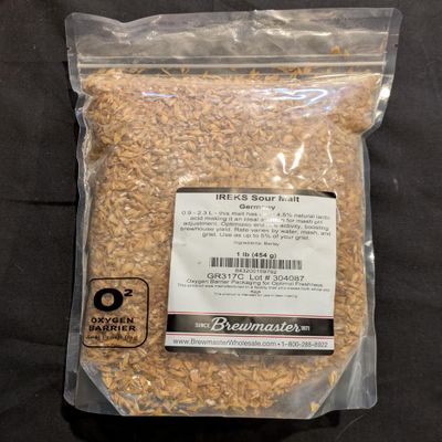 1LB MALT IREKS 1856 SOUR MALT ACIDULATED Meussdoerffer Sauermalz - 1 LB Uncrushed 4.5% Natural Lactic Acid for PH Reduction