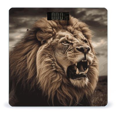 Angry Lion Scale for Body Weight Precision Bathroom Weighing Scales with Back Lit LCD Display Sturdy Tempered Glass Body Weight Scales Digital Bathroom Scale 400lb