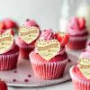 10Pcs Happy Valentine's Day Acrylic Cupcake Topper Acrylic Mirror Heart Cake Engraved Cake Topper Cupcake Decorations for Valentine's Day Birthday DIY dessert decoration view 2