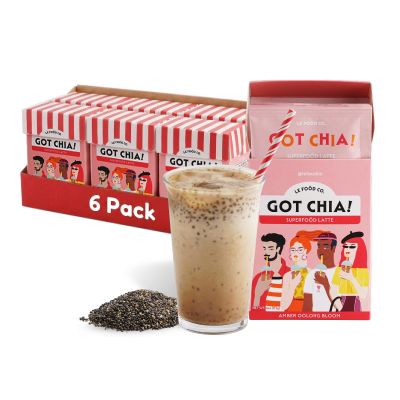 Got Chia! Amber Oolong Bloom (x6 Boxes of 4) Superfood Tea Latte Mix Smooth Fruity Oolong with Chia Seeds, Clean Label, Instant Milk Tea