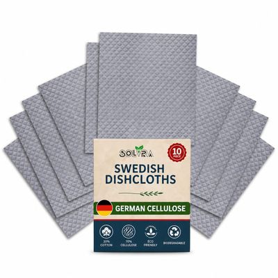 Swedish Dishcloths for Kitchen,10 Pack Reusable Cellulose Sponge Cloths,Ultra Absorbent, Eco-Friendly Cleaning Towels No Odor, Assorted Dishcloths for Washing Dishes & General Cleaning.